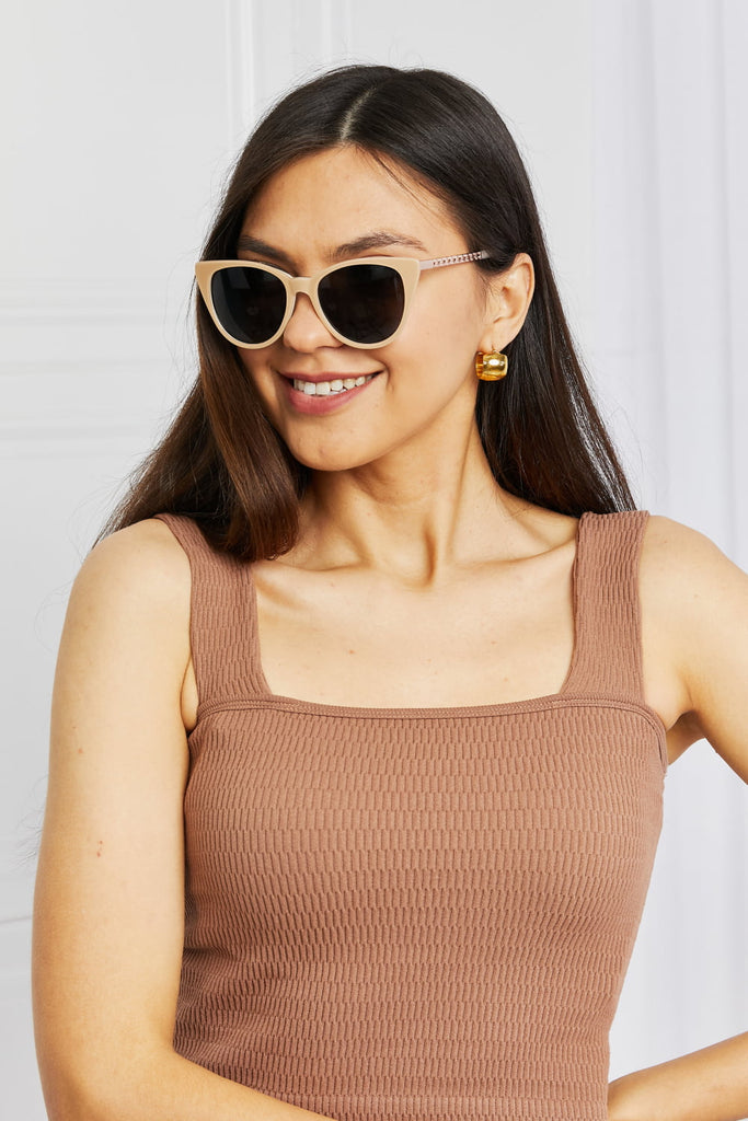 Light Gray Cat-Eye Acetate Frame Sunglasses Accessories