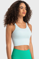 Dark Slate Gray Sugar and Spice Crisscross Back Ladder Detail Sports Bra activewear