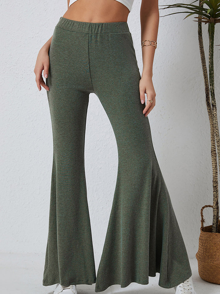 Gray Long Flare Pants Clothing