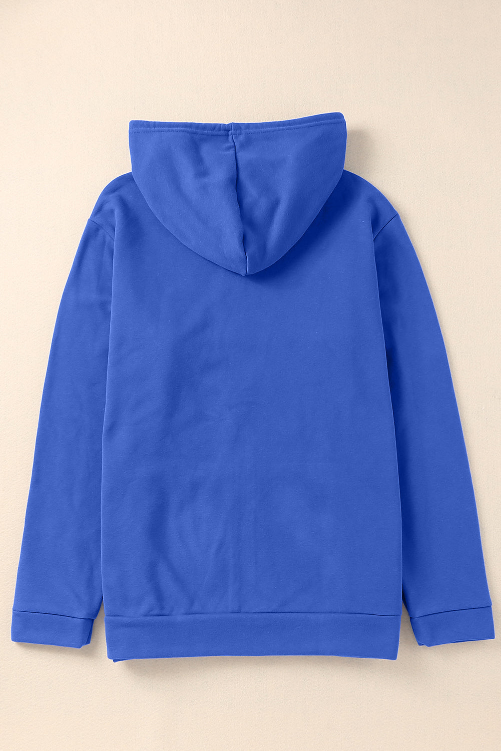 Steel Blue Plus Size Zip Up Hooded Jacket with Pocket