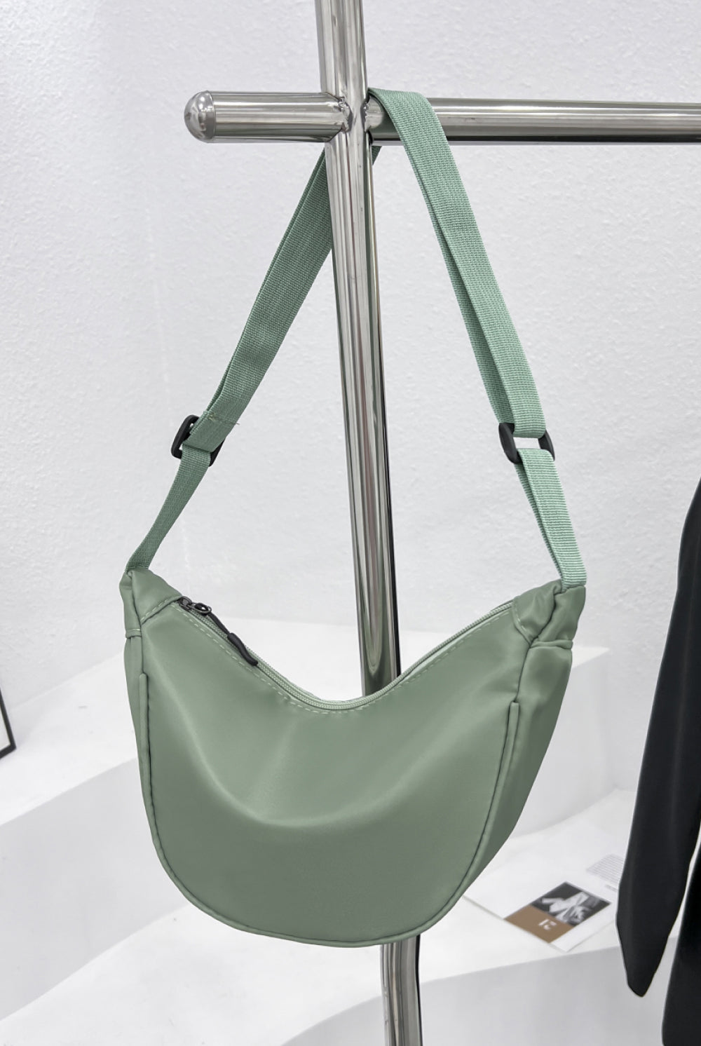 Light Gray Making Memories Nylon Sling Bag Handbags