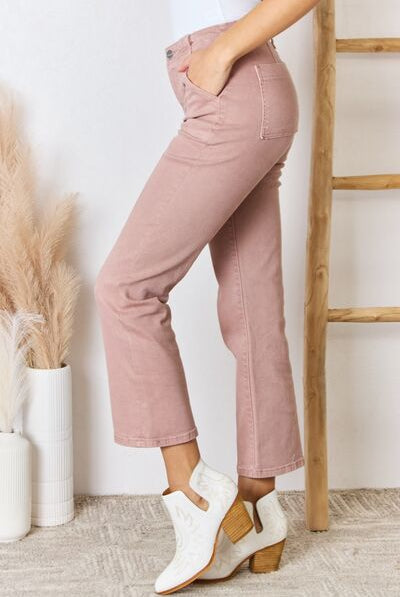 Gray RISEN Full Size High Rise Ankle Flare Jeans Valentine's Day