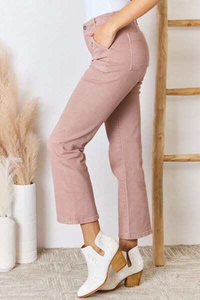 Gray RISEN Full Size High Rise Ankle Flare Jeans Valentine's Day