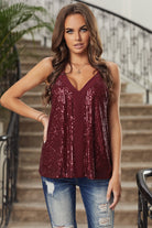 Dim Gray Sequin Racerback Tank Holiday