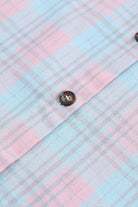 Light Gray Plaid Button-Up Dropped Shoulder Shirt