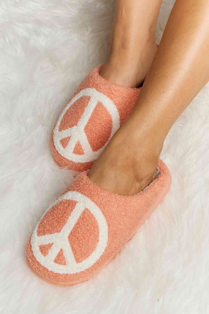 Gray Melody Printed Plush Slide Slippers Gifts