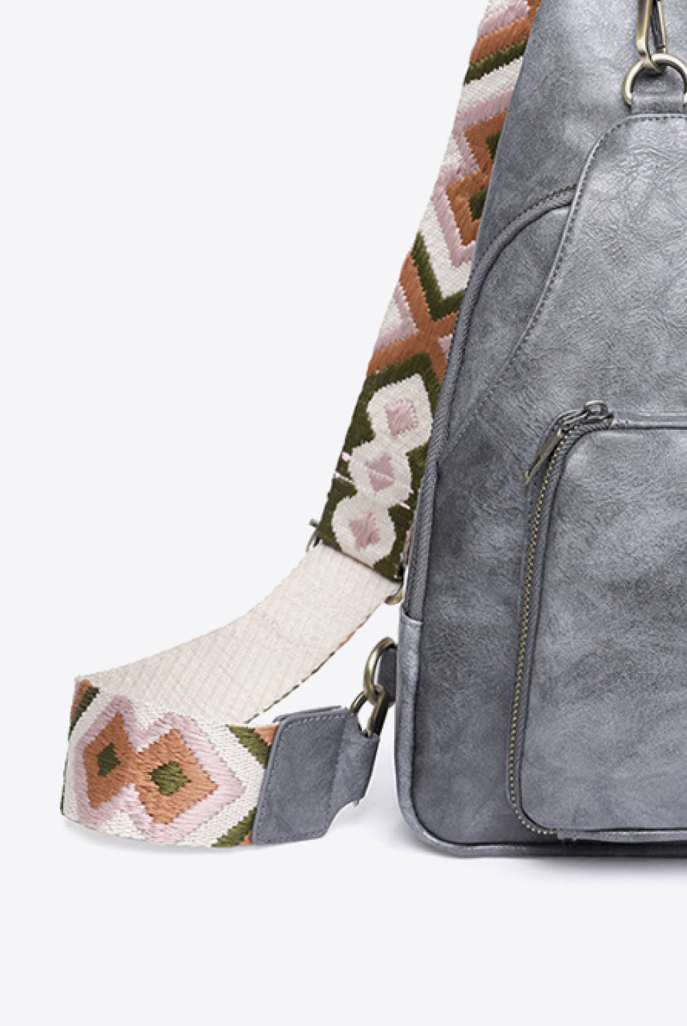 Dim Gray Adored Take A Trip PU Leather Sling Bag Handbags