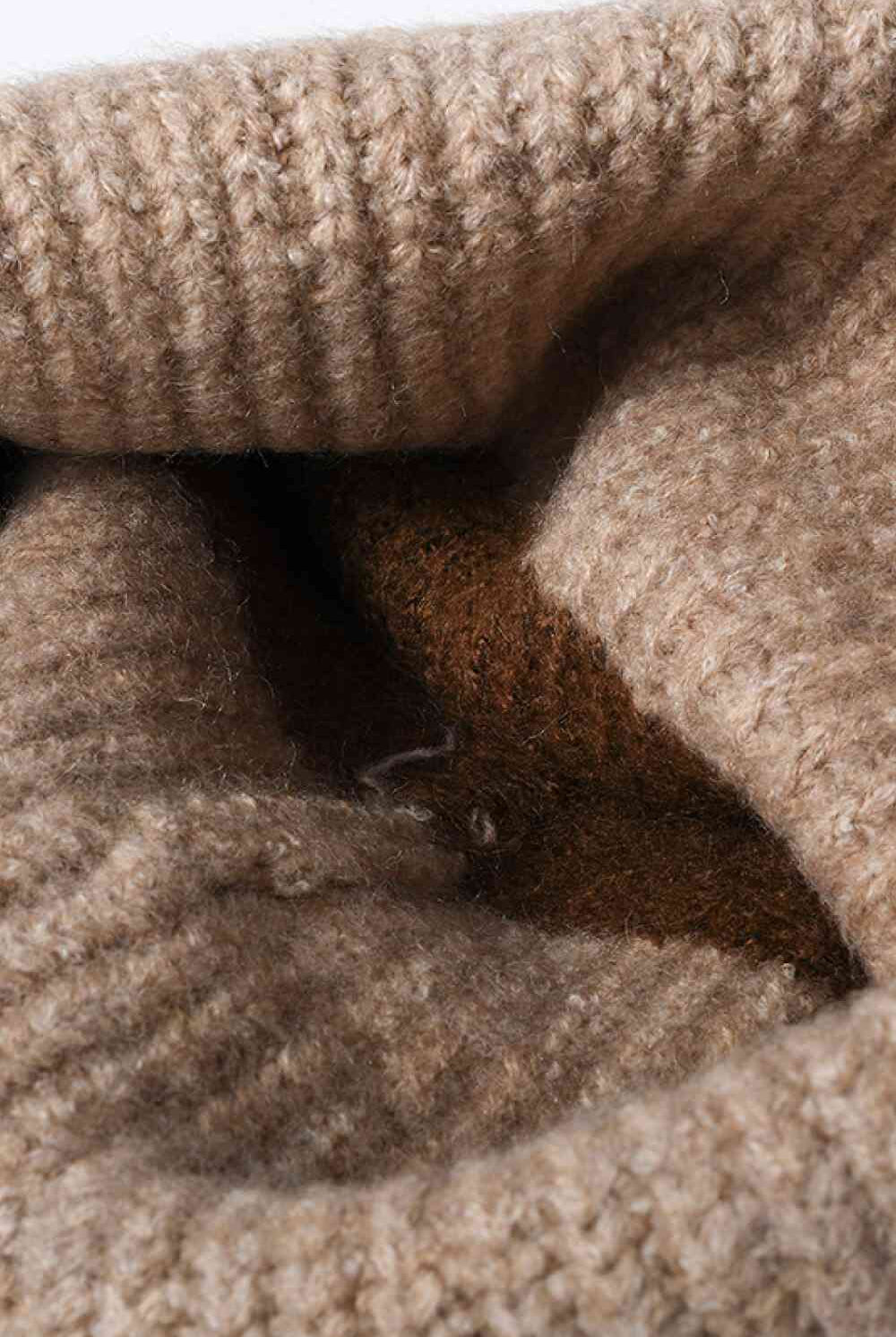 Dim Gray Tricolor Cuffed Knit Beanie Winter Accessories