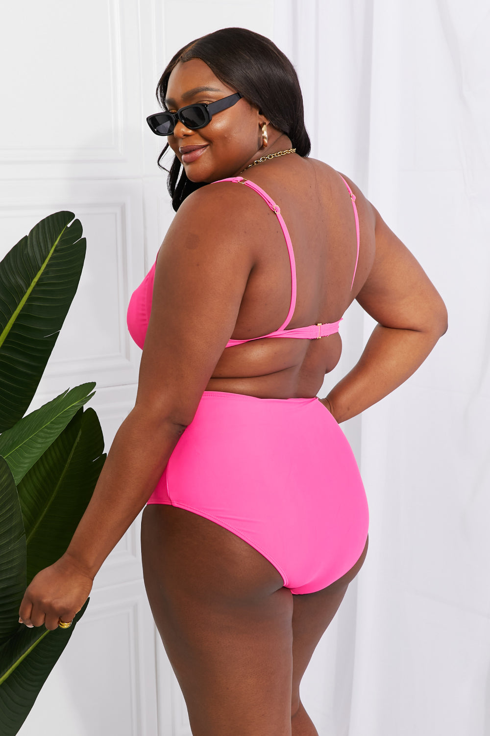 Light Gray Take A Dip Twist High-Rise Bikini in Pink Swimwear