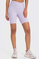 Lavender V-Waist Biker Shorts activewear