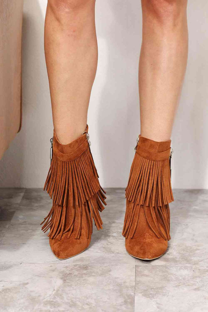 Gray Legend Women's Tassel Wedge Heel Ankle Booties Shoes