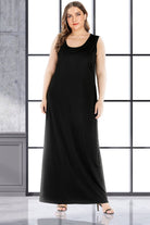 Gray Plus Size Scoop Neck Maxi Tank Dress Plus Size Clothes