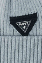 Dark Gray HAPPY Contrast Beanie Winter Accessories