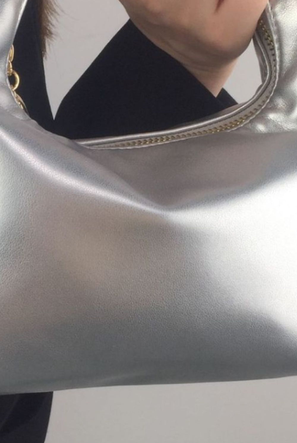 Slate Gray Adored PU Leather Pearl Handbag Handbags
