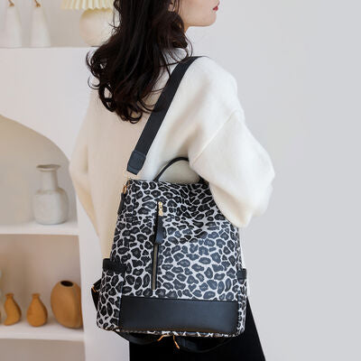 Light Gray Leopard PU Leather Backpack Bag Trends