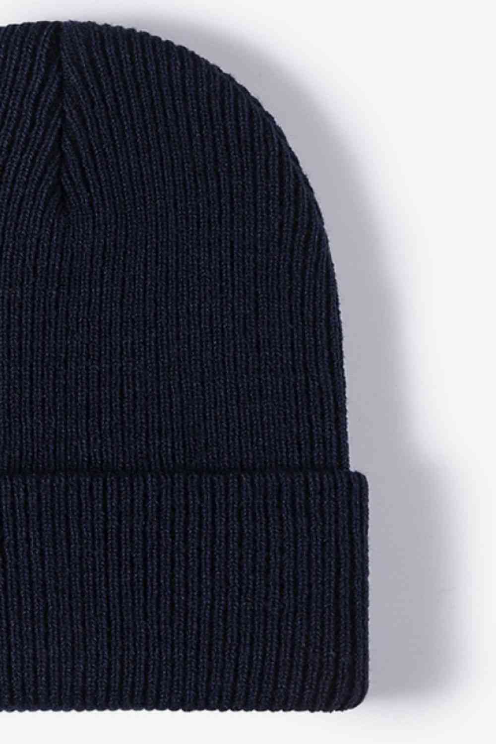 Black Warm Winter Knit Beanie Winter Accessories