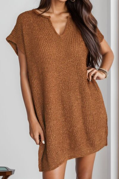 Sienna Notched Cap Sleeve Mini Sweater Dress Capsule