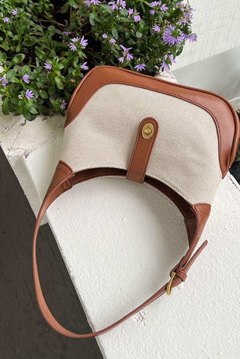 Light Gray Adored Contrast Canvas Shoulder Bag Handbags