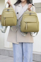 Gray Small PU Leather Backpack Handbags