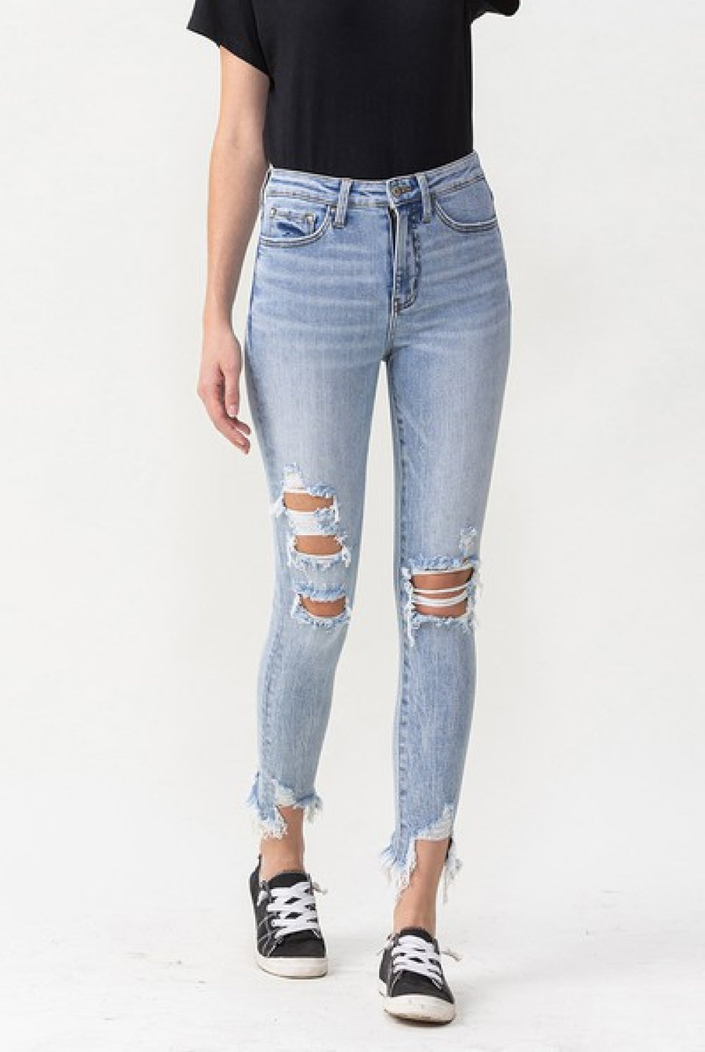 Lavender Lovervet Full Size Lauren Distressed High Rise Skinny Jeans Pants