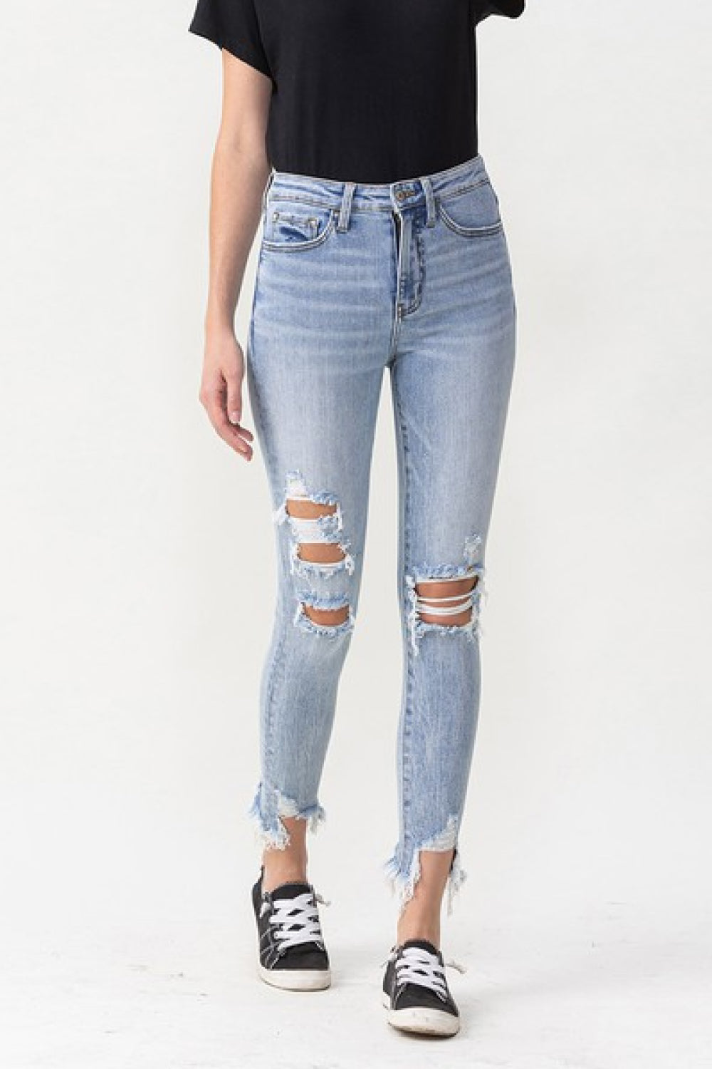 Lavender Lovervet Full Size Lauren Distressed High Rise Skinny Jeans Pants