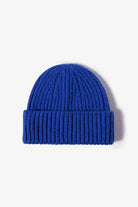 Midnight Blue Rib-Knit Cuff Beanie Winter Accessories