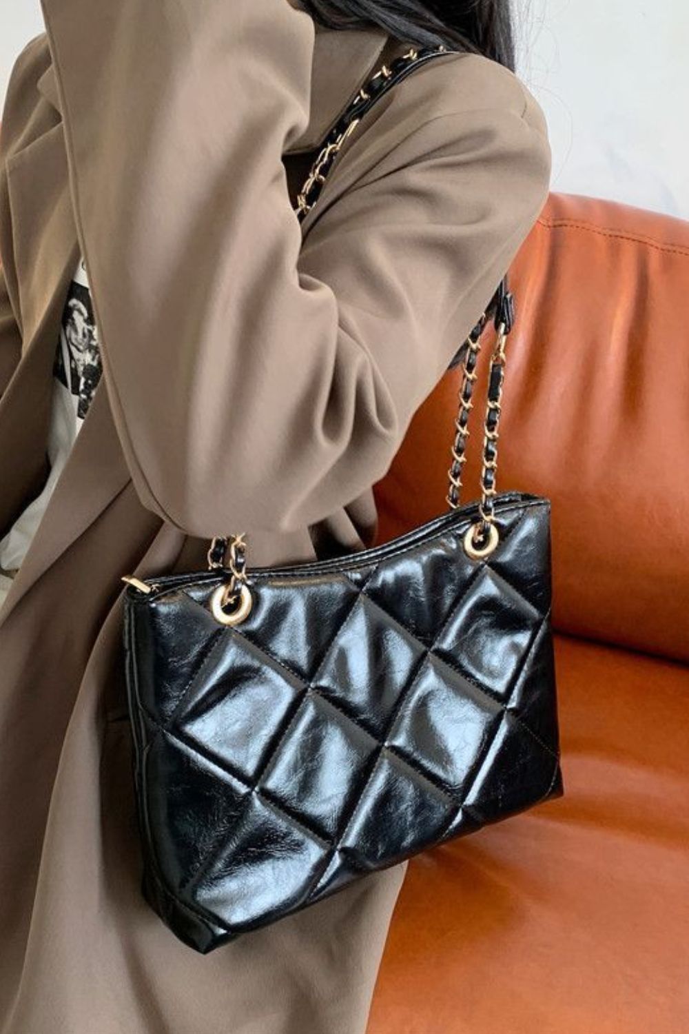 Dim Gray PU Leather Shoulder Bag Handbags