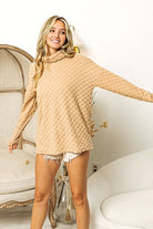 Wheat BiBi Checkered Round Neck Thumbhole Long Sleeve Top Capsule