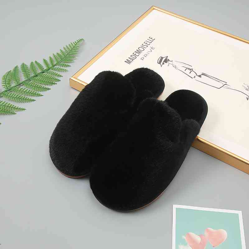 Light Gray Faux Fur Slippers Gifts