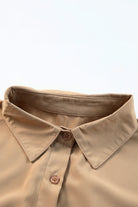 Beige Three-Quarter Sleeve Slit Shirt Tops