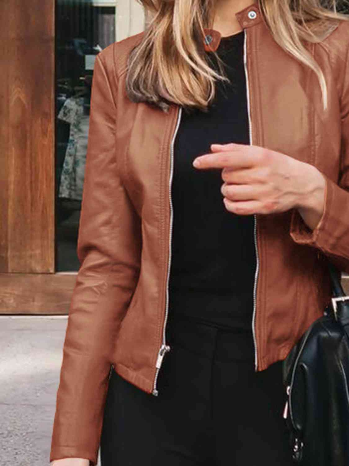 Sienna Mock Neck Zip Up Jacket Holiday