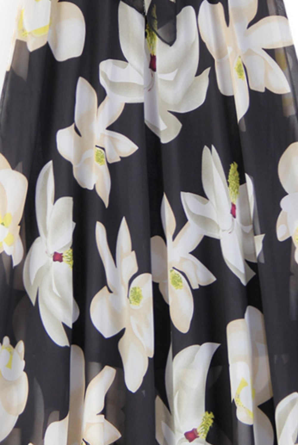 Dark Slate Gray Till The Sun Comes Out Full Size Floral Tie-Waist Skirt Midi Skirt
