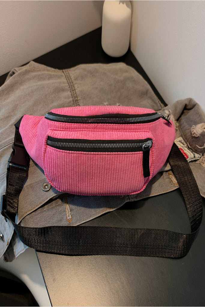 Dim Gray Corduroy Sling Bag Handbags