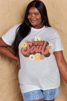 Rosy Brown Simply Love Full Size WILD SOUL Graphic Cotton T-Shirt Graphic Tees