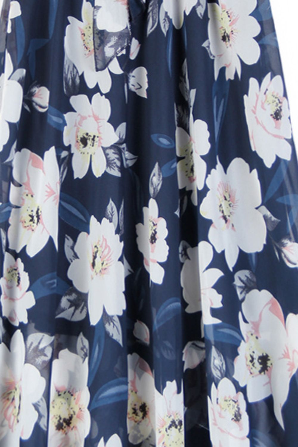 Light Gray Till The Sun Comes Out Full Size Floral Tie-Waist Skirt Midi Skirt