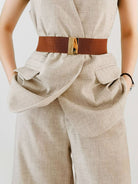 Gray A World Full Of Trends Alloy Buckle Elastic Belt Belts