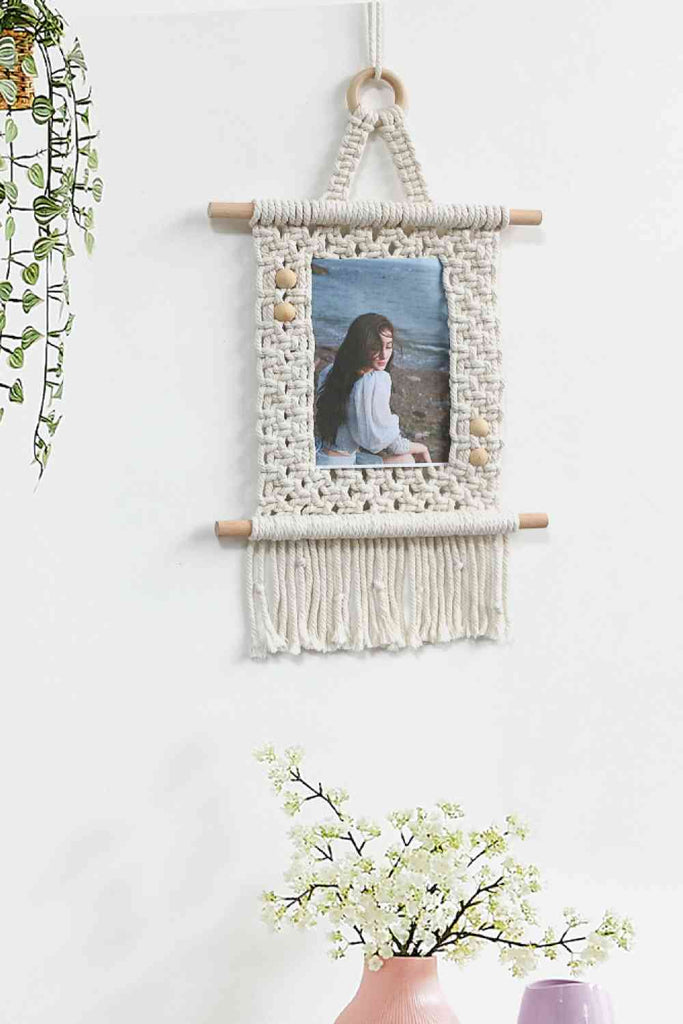 Lavender Macrame Photo Frame Wall Decor Gifts