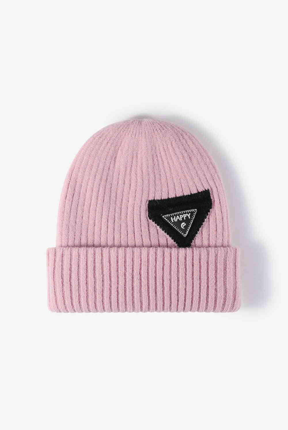 Misty Rose HAPPY Contrast Beanie Winter Accessories