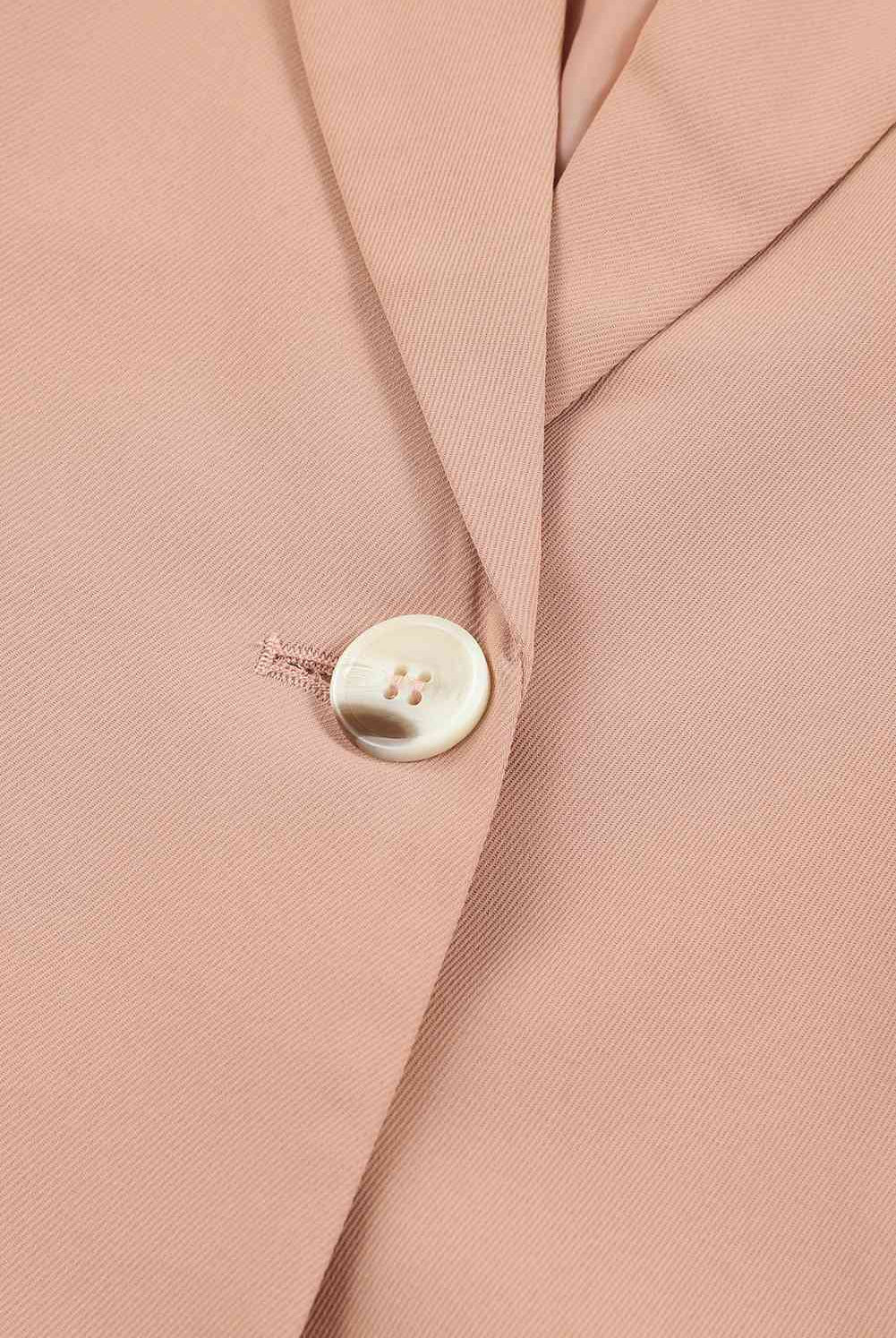 Tan One-Button Flap Pocket Blazer Clothes