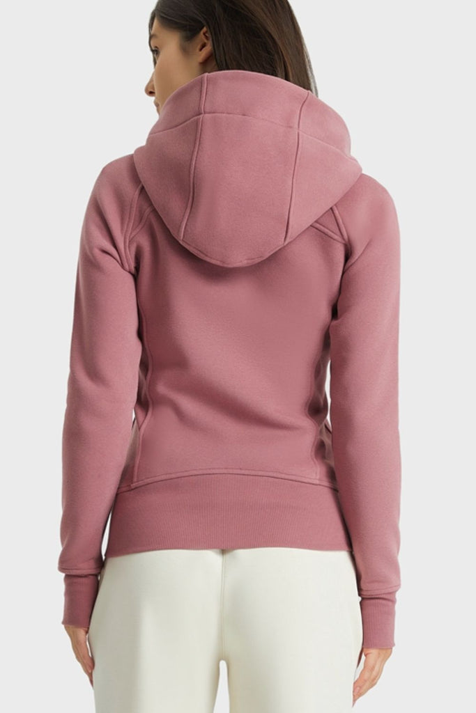 Thistle Progress Not Perfection Zip Up Seam Detail Hooded Sports Jacket activewear