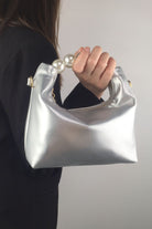 Gray Adored PU Leather Pearl Handbag Handbags