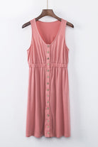 Lavender Magic Dress Sleeveless Button Down Mini Dress Knee Length Dresses