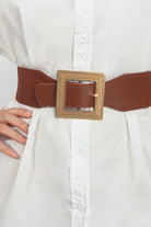 Light Gray PU Leather Belt Clothing