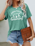 Dark Gray CAMPING WITH MY FAVORITE GNOMIES Graphic Tee Tops