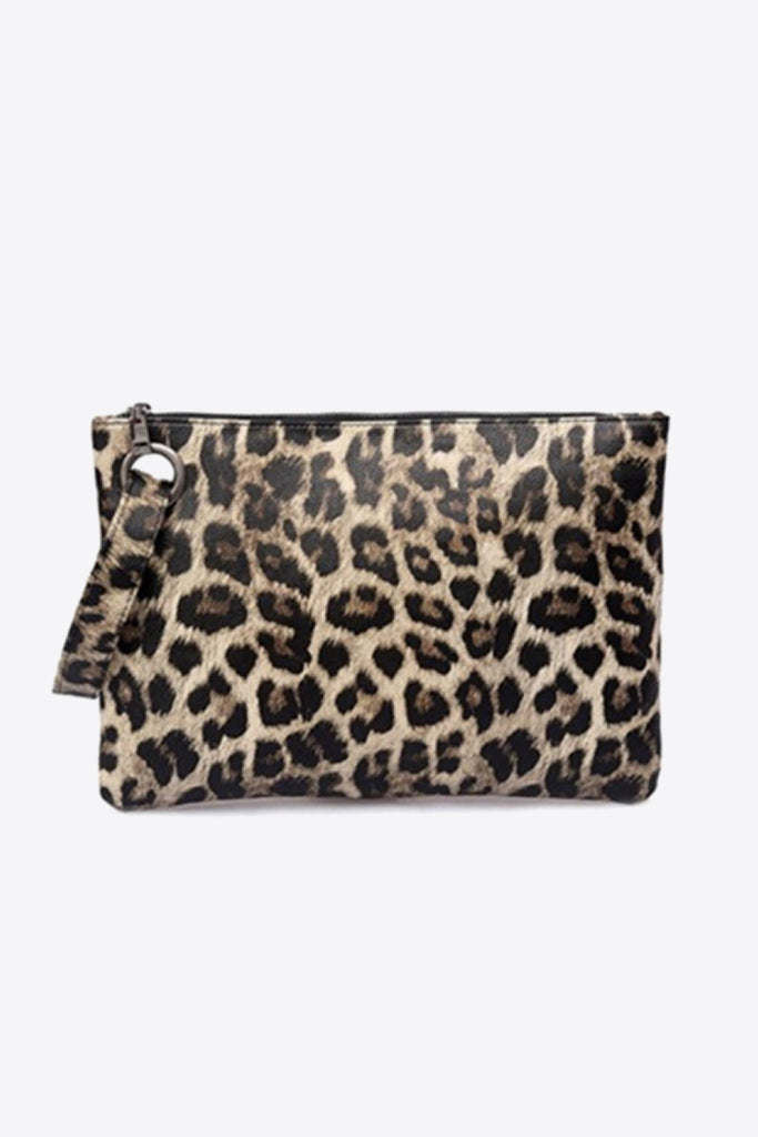 White Smoke Leopard PU Leather Clutch Bags/Purses