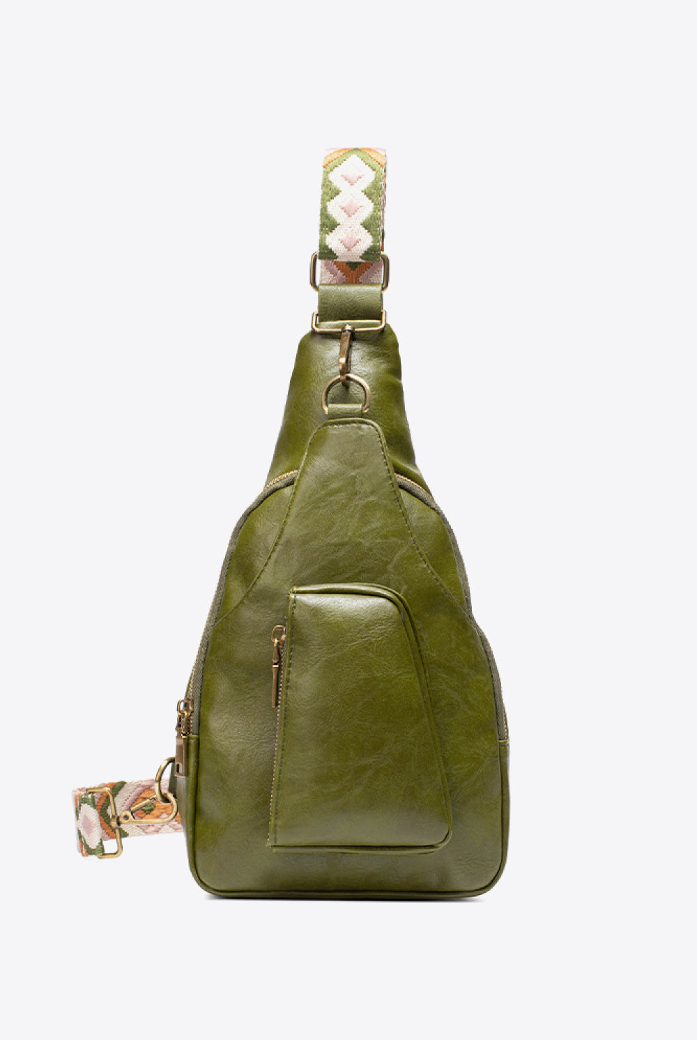 Dark Olive Green All The Feels PU Leather Sling Bag Handbags