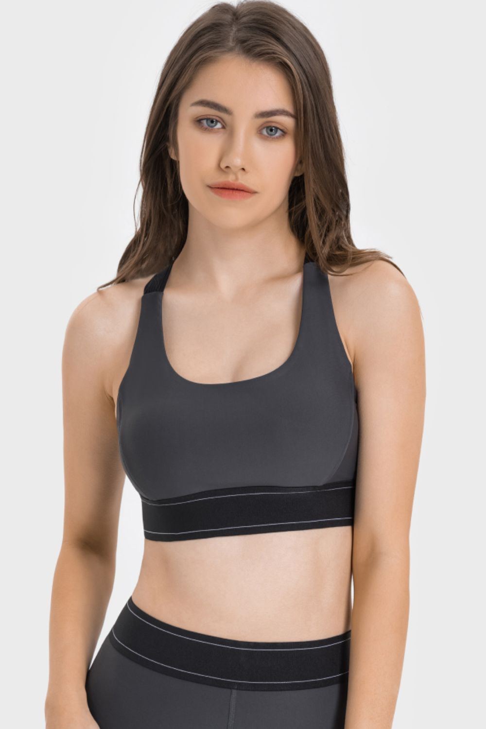 Dark Slate Gray Contrast Sports Bra activewear