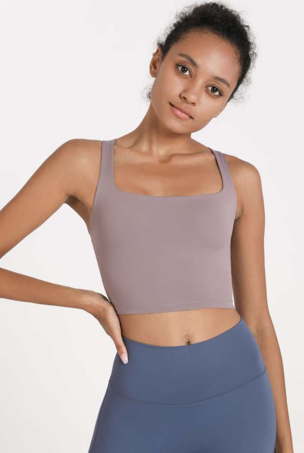 Lavender Never Miss Crisscross Open Back Cropped Sports Cami activewear