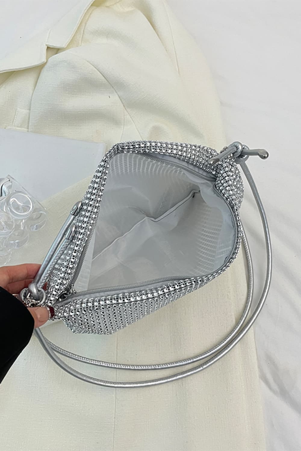 Gray Glitter PVC Shoulder Bag Clothing