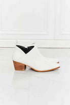 Lavender MMShoes Trust Yourself Embroidered Crossover Cowboy Bootie in White Shoes